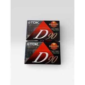 TDK D90 IEC Type I Cassette Tapes NEW Sealed High Output Audio 90 Min Lot of 2